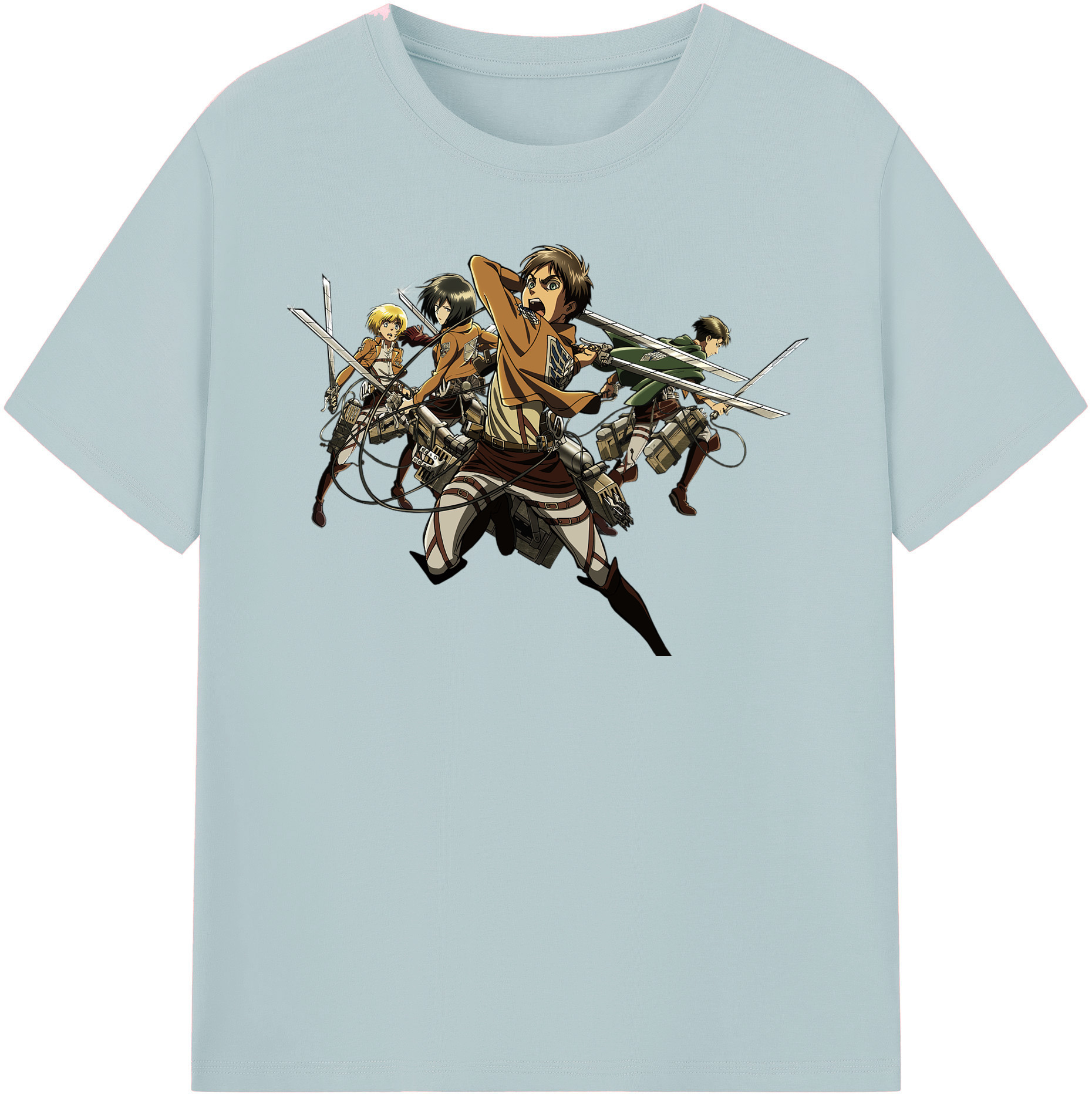 （画像用） 進撃の巨人 エレン･イェーガー Attack on Titan Eren Jäger 綿100％半袖Tシャツ（フロントプリント）